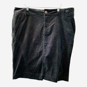 Lane Bryant Women’s Dark Gray Soft Corduroy Midi Skirt With Pockets Size 18 NWT